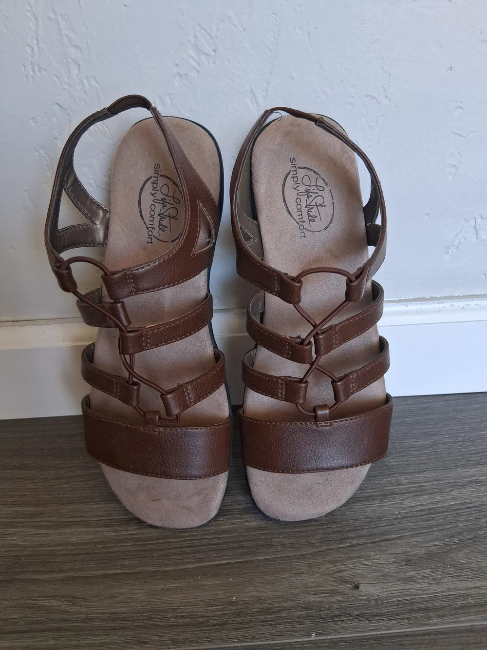 LifeStride Simply Comfort Eleanora Brown Gladiator Sandals Women's Sz 7M Comfort